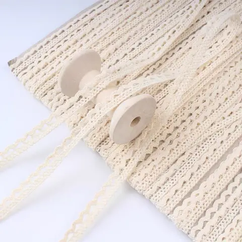 100Yards Cotton Embroidered Lace  Ribbon Fabric DIY Handmade Curtuins Trims Wedding Craft Clothes Sewing Accessories Supplies