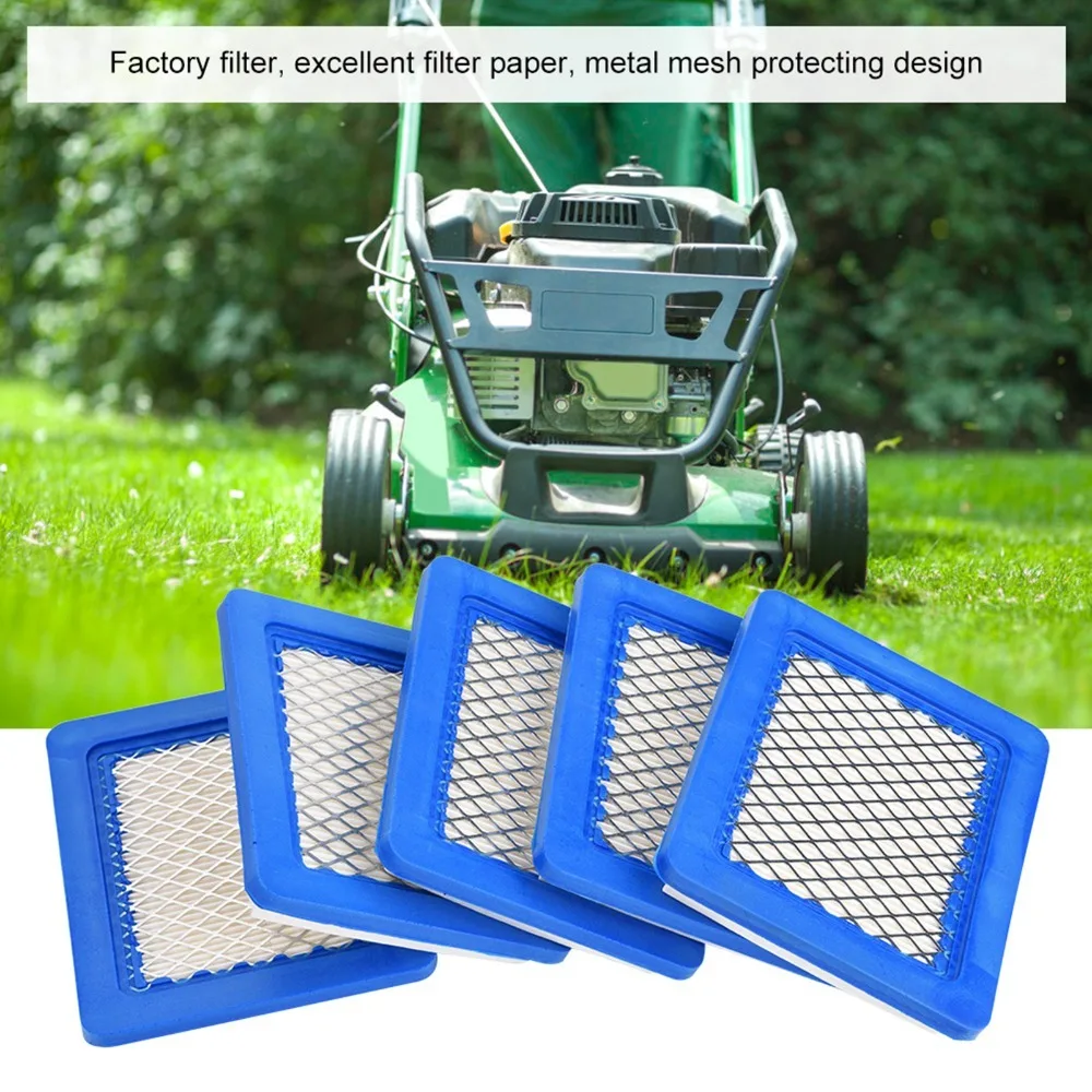 5PCS Blue Air Filter Cartridge Plastic Compact Lawn Mower Air Filter Flat Design Drop-In Fit Air Cleaner Cartridge for PT15853