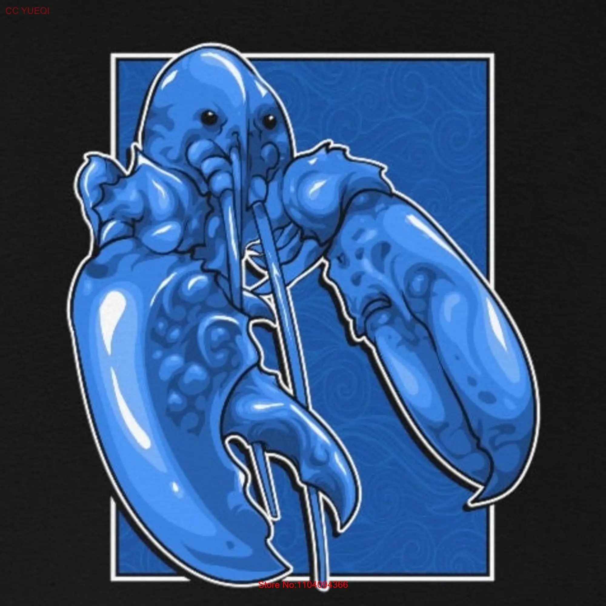 Funny Jumpscare Lobster Meme T shirt Blue Crustacean long or short sleeves