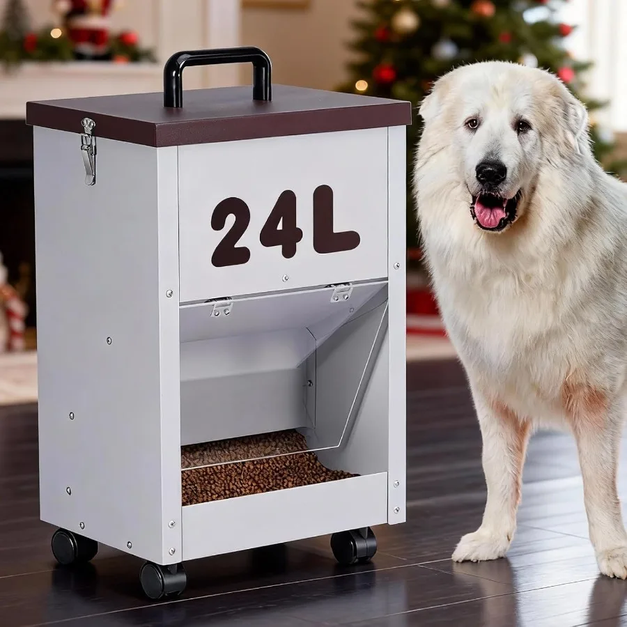 

Automatic Dog Feeder Large Breed Outdoor Gravity Auto Feeder Dog Food Dispenser for Large Dogs Pets Metal Galvanized