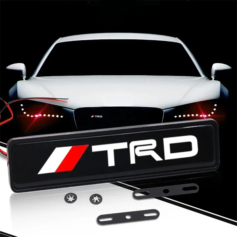 Car LED Front Hood Grille Emblem Badge Decorative Light For Toyota TRD Logo Corolla Chr Avensis Yaris Camry Racing GT86 Styling