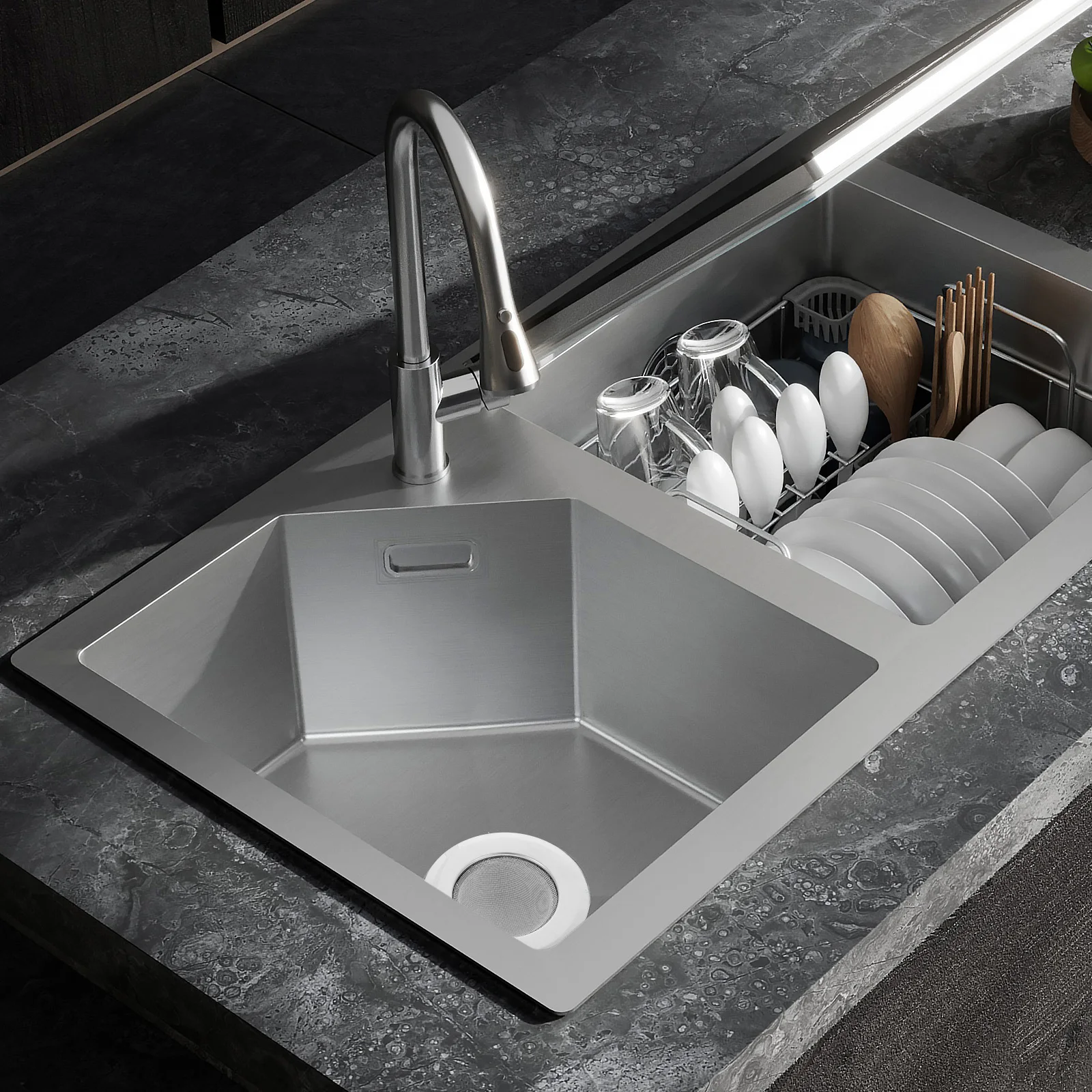 

6Pcs Kitchen Sink Drain Strainer Stainless Steel Mesh Filter High Durability Sturdy Drain Protector for Food Traps Fast Water