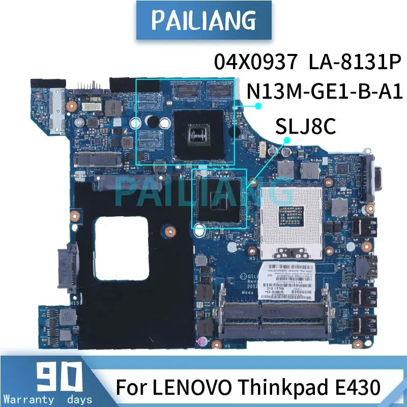 

For LENOVO Thinkpad E430 Laptop Motherboard LA-8131P 04X0937 SLJ8C N13M-GE1-B-A1 DDR3 Notebook Mainboard