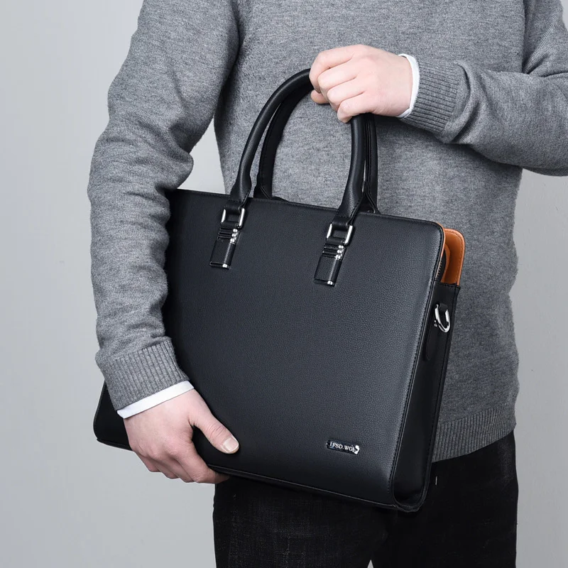 MOTAORA, bolsos de hombro de cuero de alta calidad para hombres, bolsos masculinos para Macbook HP DELL 14, bolso de trabajo para ordenador portátil de 15,6 pulgadas, maletín de negocios