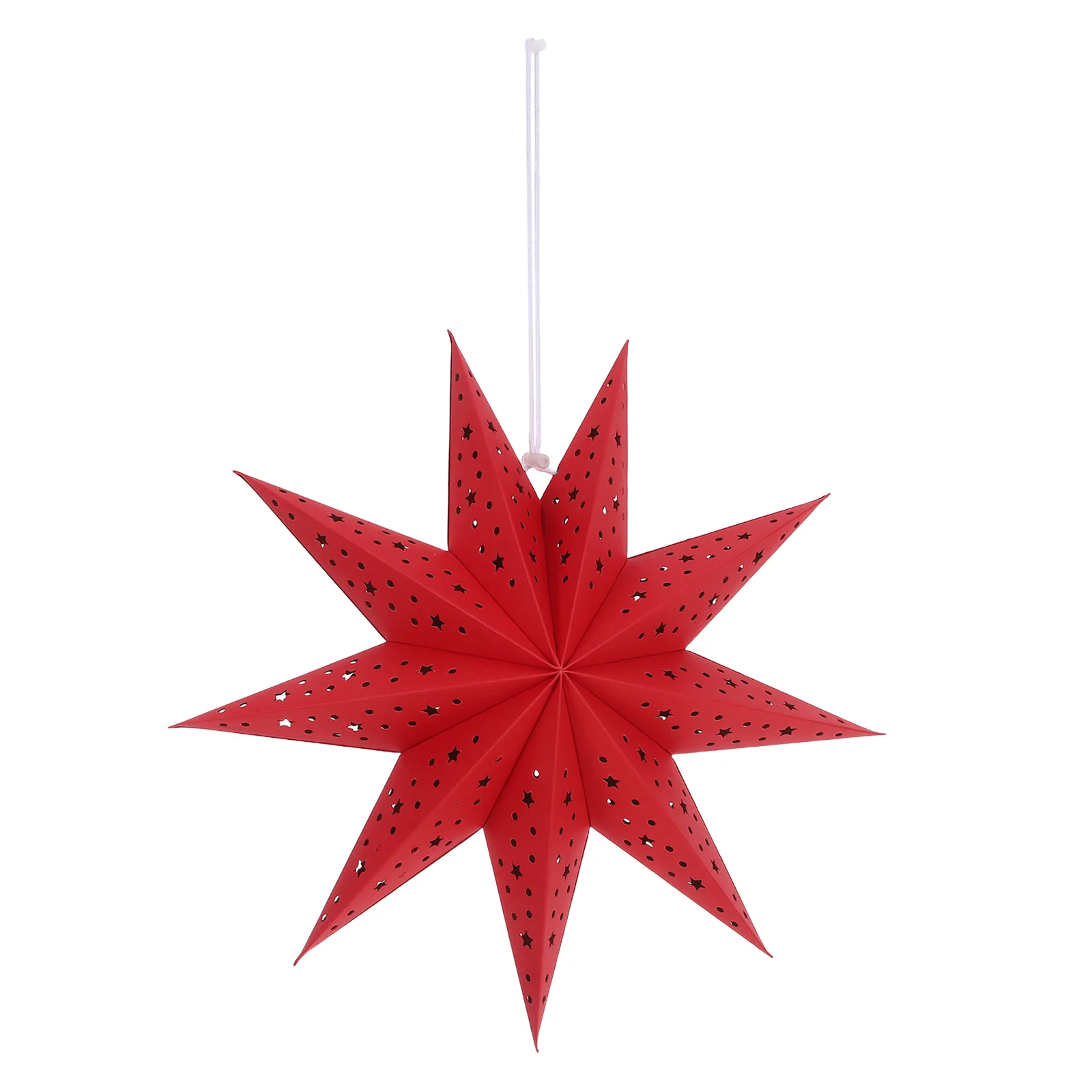 

Nine Pointed Paper Lantern 35Cm Origami Lamp Shade For Christmas Decor, Hanging Star Ornament Light, Ceiling Lantern,