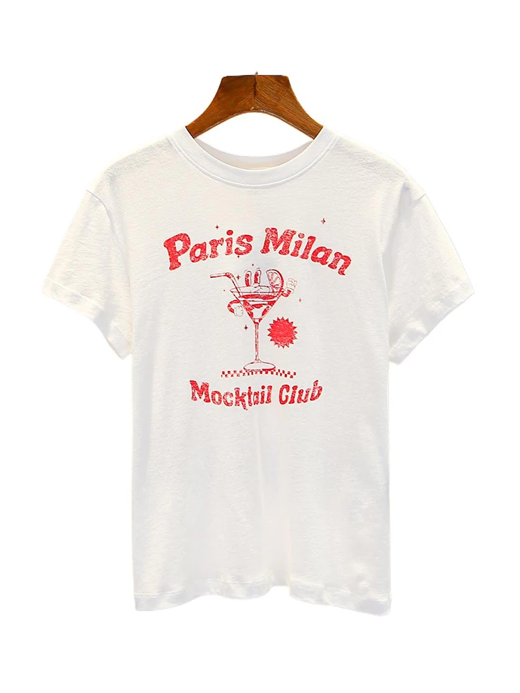 M Home Nan You الراقية الأوروبية Sle المرأة تي شيرت إلكتروني طباعة الربيع كلية Sle أعلى المرأة Faion لباس غير رسمي