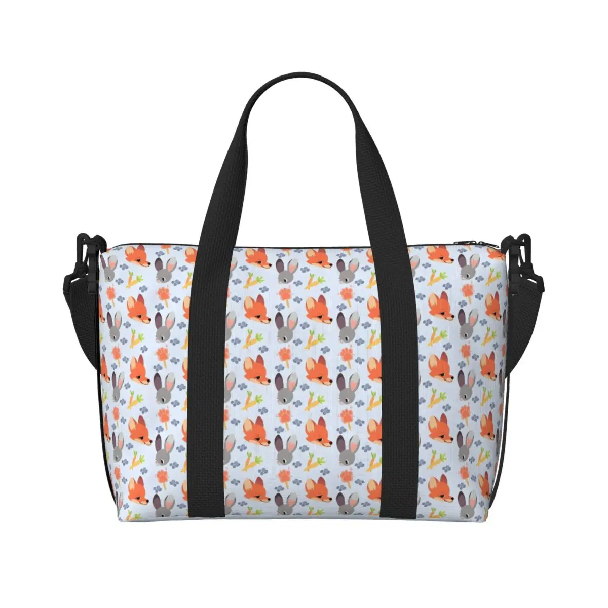 

Custom Zootopia Tote Bag Women Big Capacity Cartoons Beach Gym Travel Bags