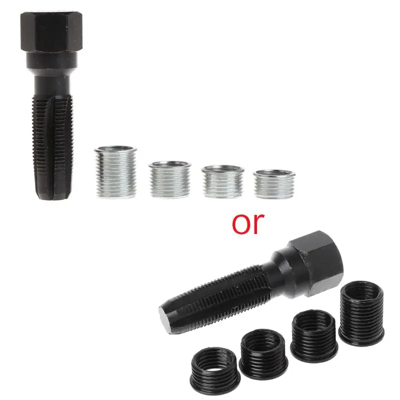 14mm Spark Plug Rethread Rethreader Repair Tap Tool Reamer Inserts Kit Professional