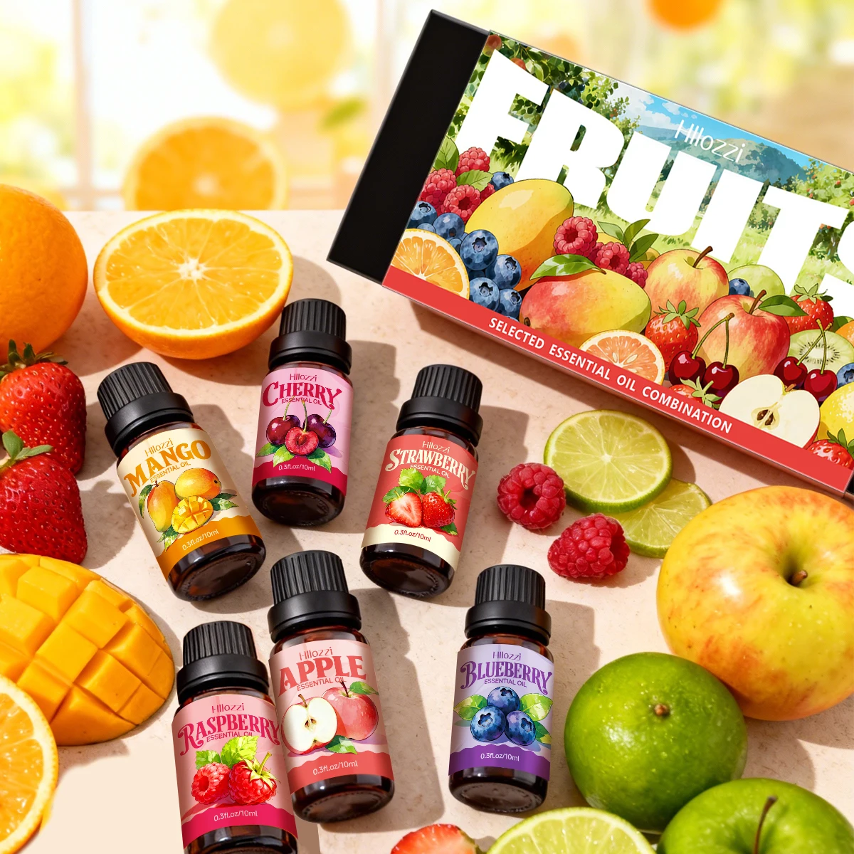 Fruit essential oil set, with a variety of colorful fruit scents, suitable for all occasions and also makes a great gift. - view 3