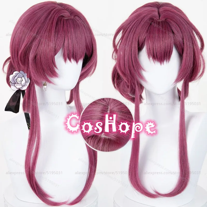 

HSR Kafka Cosplay Wig with Bun 48cm Short Rose Purple Wig Cosplay Anime Cosplay Wigs Heat Resistant Synthetic Wigs for Halloween