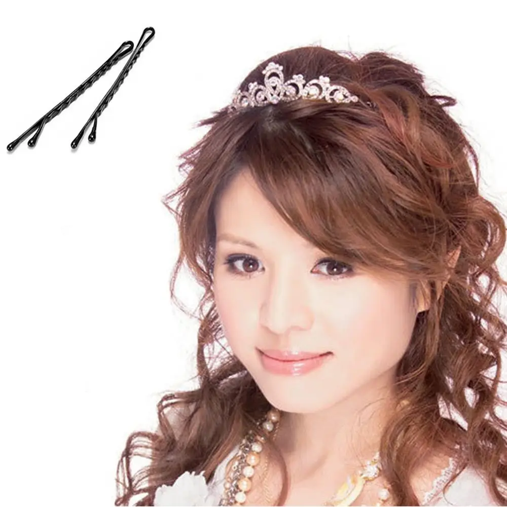 Beauty Metal Streamline Practical Women's Simple Design Hair Barrette Black Hair Pins Hair Styling Invisible Hair Clips