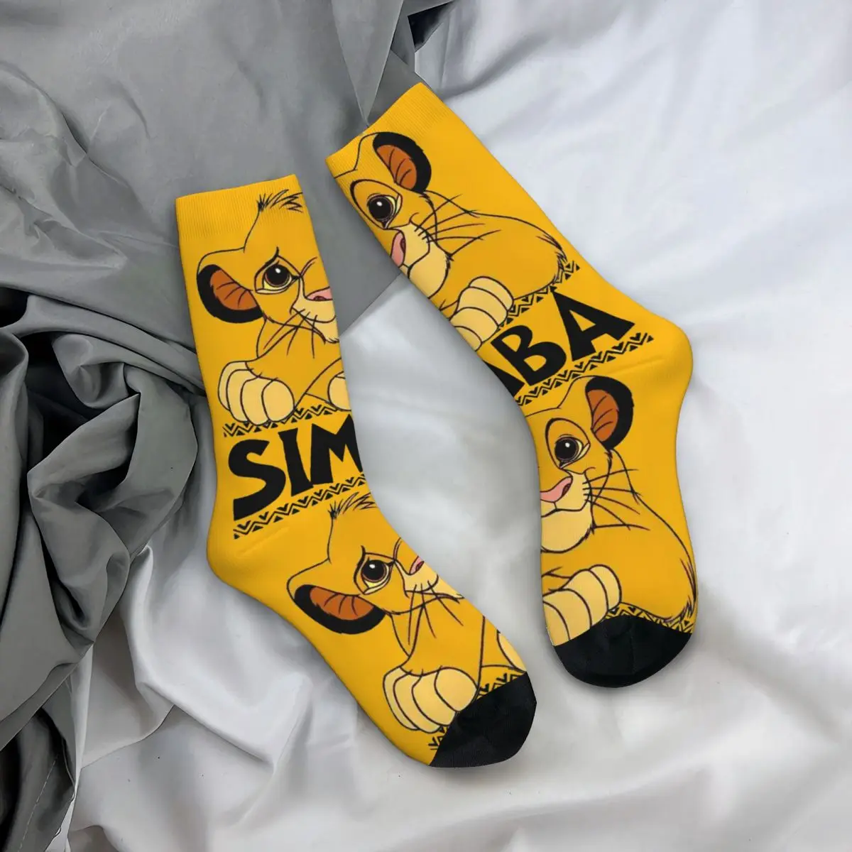 Vintage Schattige Simba Klassieke Heren Compressiesokken Unisex Disney ｠The Lion King｠film Streetstyle Naadloze Bedrukte Sok