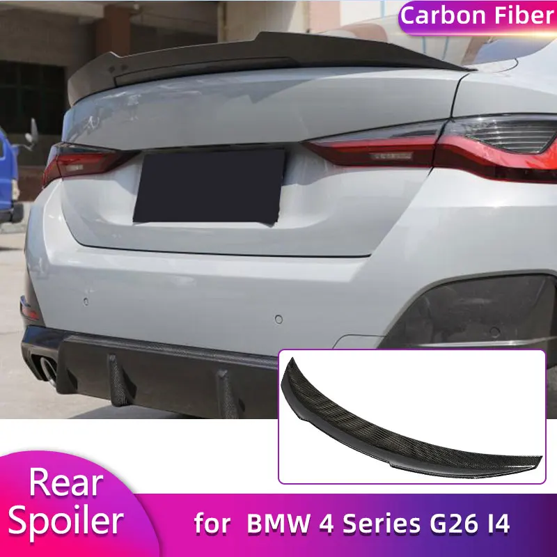 

Полностью карбоновый задний спойлер (антикрыло) для BMW 4 серии G26 I4 M-Sport 2021-2023, гоночный спойлер на багажник, накладка на крыло