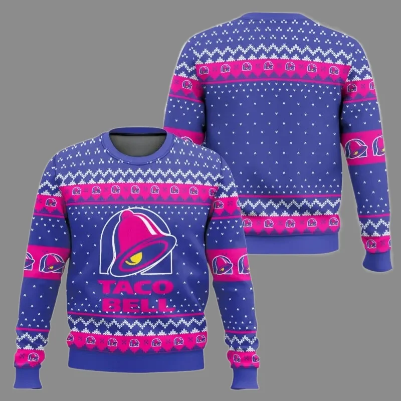 تاكو بيل سترة قبيحة مضحك عطلة حفلة البلوز الدافئة دافئ حجم كبير عيد الميلاد البلوز للرجال النساء أفكار هدية الكريسماس الأرجواني #1