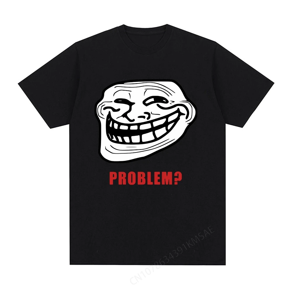 Funny Trollface Meme Rage Comic Funny Troll Joke Internet Meme T-shirt Men Cotton Short Sleeve T Shirt Fashion Vintage T-shirts