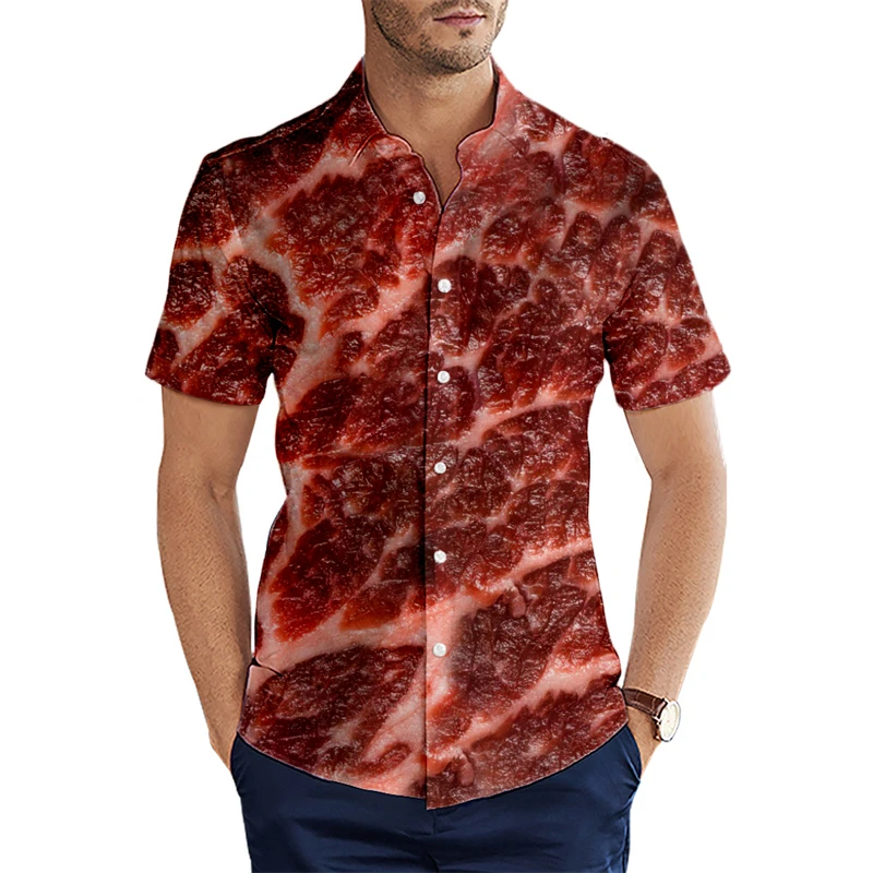 Nieuw Ijs Heren Casual Shirt Hawaiiaans Shirt Heren Zomer Grappig 3d Print Korte Mouwen Voor Heren Kleding Ademende Shirts