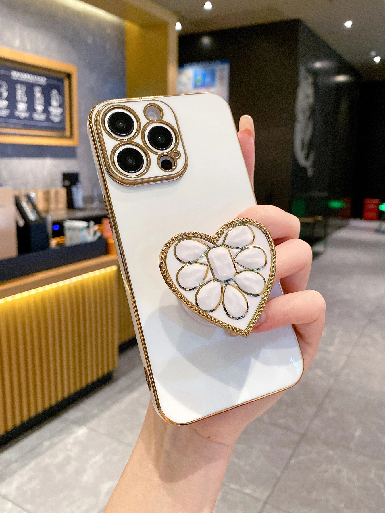 Luxus-Beschichtung Liebe Diamant Halter Telefon Fall für iPhone 17 16 15 14 Plus 13 12 Mini 11 Pro Max X XS XR 7 8 SE2 SE3 Zurück Abdeckung