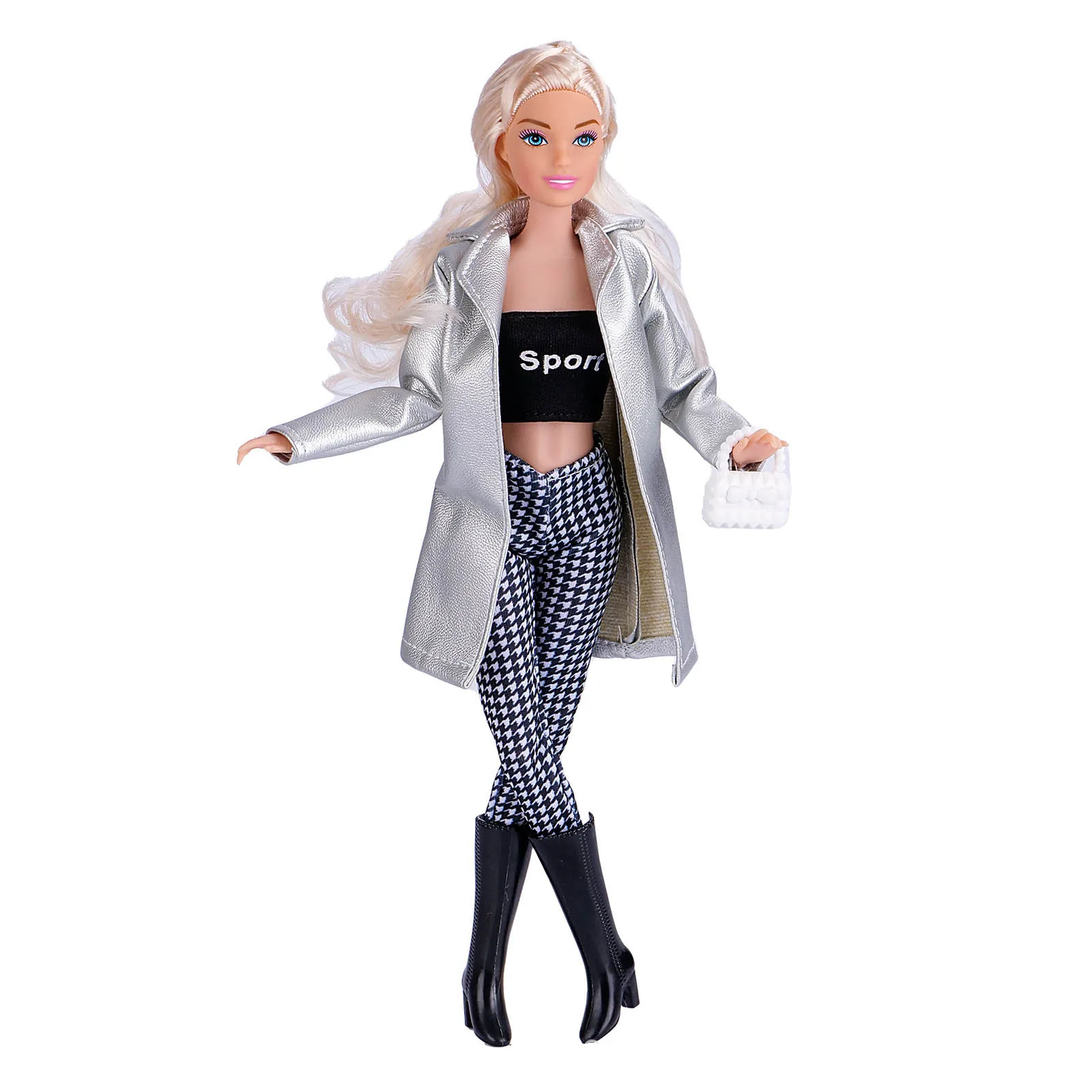 30CM Supermodel Princess Doll 1/6 BJD Doll Fashion Jacket + Sequin Skirt + Shorts Set DIY Dress Up Play House Toy Gift