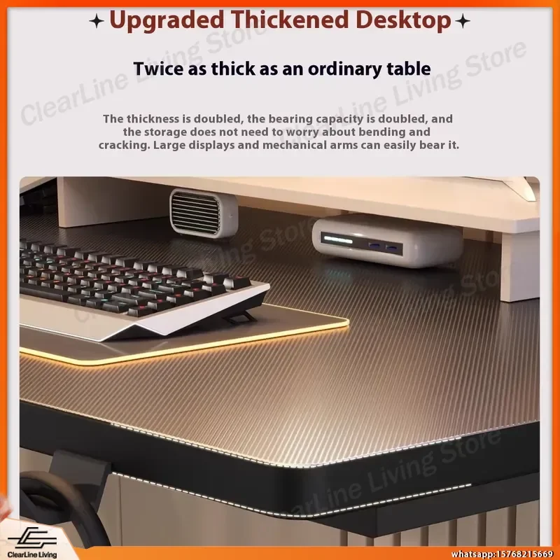 Gaming Desk Electric Height Adjustable RGB LED Computer Desk for Esports PC Setup with MDF Desktop Ergonomic Home Office Desk