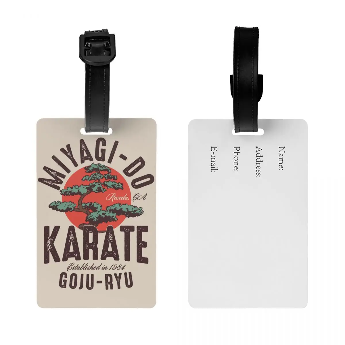 Miyagi Do Karate Kid bagaegae Tag ochrona prywatności japońska Cobra Kai Kung Fu etykietki na bagaż torba podróżna metki walizka