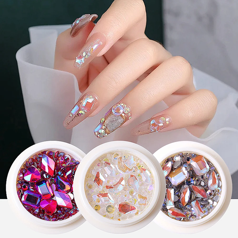 

28Type 1Box New 3D Nail Art Decorations Rhinestones Nail Charms UV Gel Polish Manicure Decoration DIY Nail Art Accessories