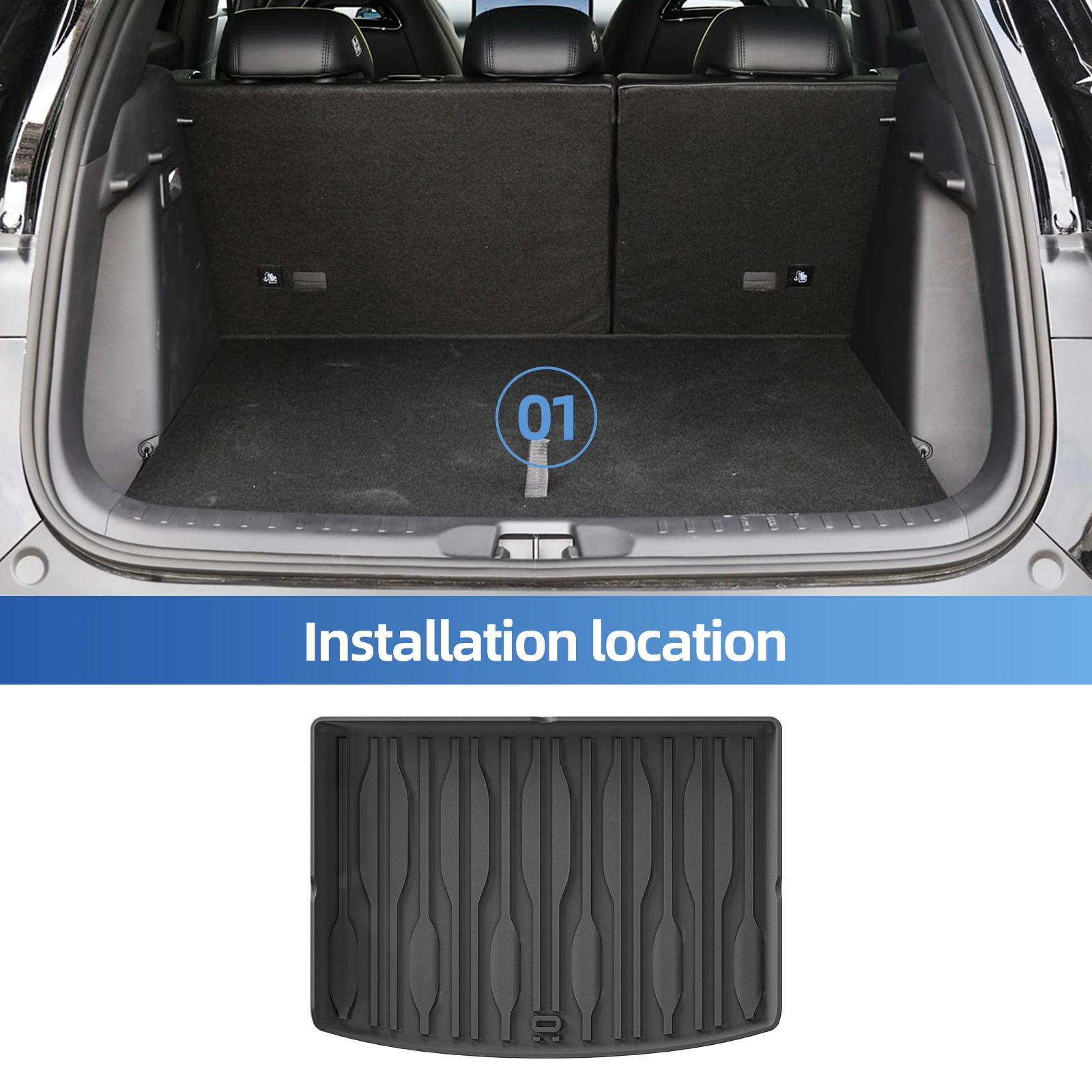 Smabee for BYD Atto 3 Atto3 YUAN PLUS 2022-2024 TPE Car All-weather Floor Mats Cargo Liner Trunk Pad Backrest Liner Accessories