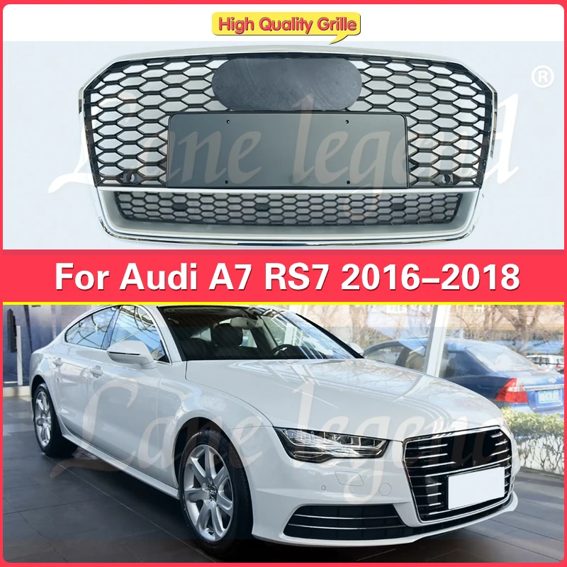 New ABS Material Front Bumper Grill Center Grille for A7/S7 2016 2017 2018 (Refit for RS7 Style) For RS7 Grill