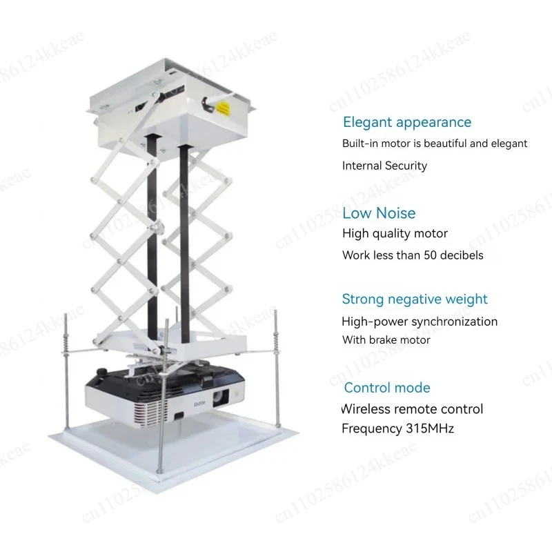 Projector Lift Bracket Hanging Projector Bracket Electric Projector Ceiling Mount Hanger with Remote Control