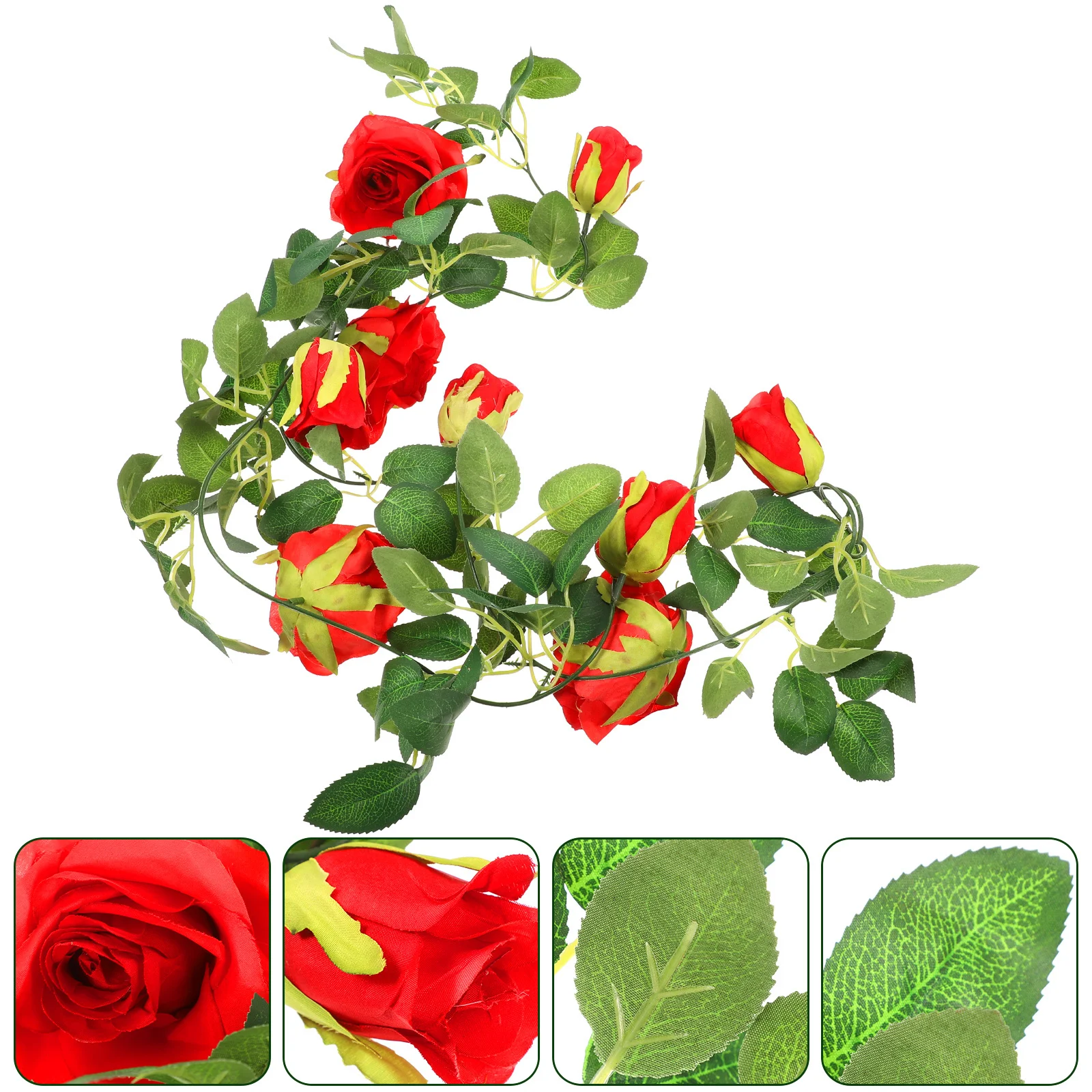 

Simulation Rose Flower Rattan Artificial Vine Home Decor Wall Door Wedding Arch Valentine Rose Swag Hanging Pendant