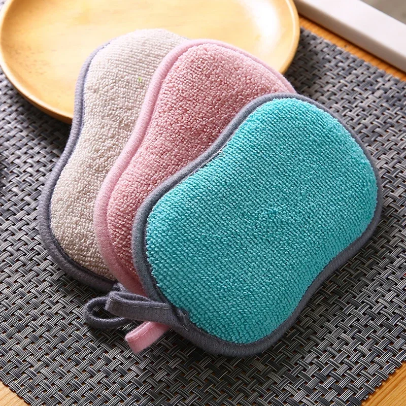 4PCS Double Sided Kitchen Cleaning Magic Sponge Kitchen Cleaning Sponge Scrubber Sponges for Dishwashing Bathroom Accessories