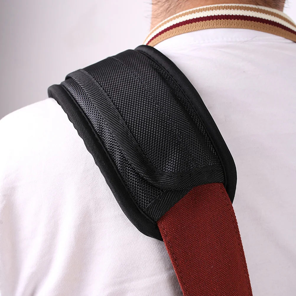 

Guitar Strap Pad 8Cm Wide For Acoustic Electric Bass Anti-Slip Shoulder Cushion Removable Design Compatible Camera Bag Backpack