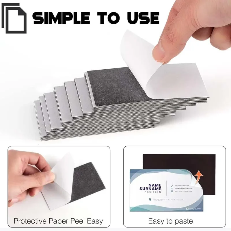 50pcs Business Card Magnets with Adhesive Backings 3.5X2
