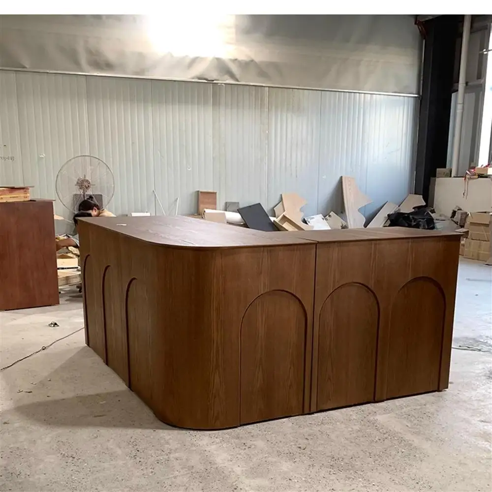 طاولة زاوية لصالونات التجميل من الخشب الصلب، متجر فضي، طاولة صغيرة، طلاء تجاري، مكتب أمامي #6