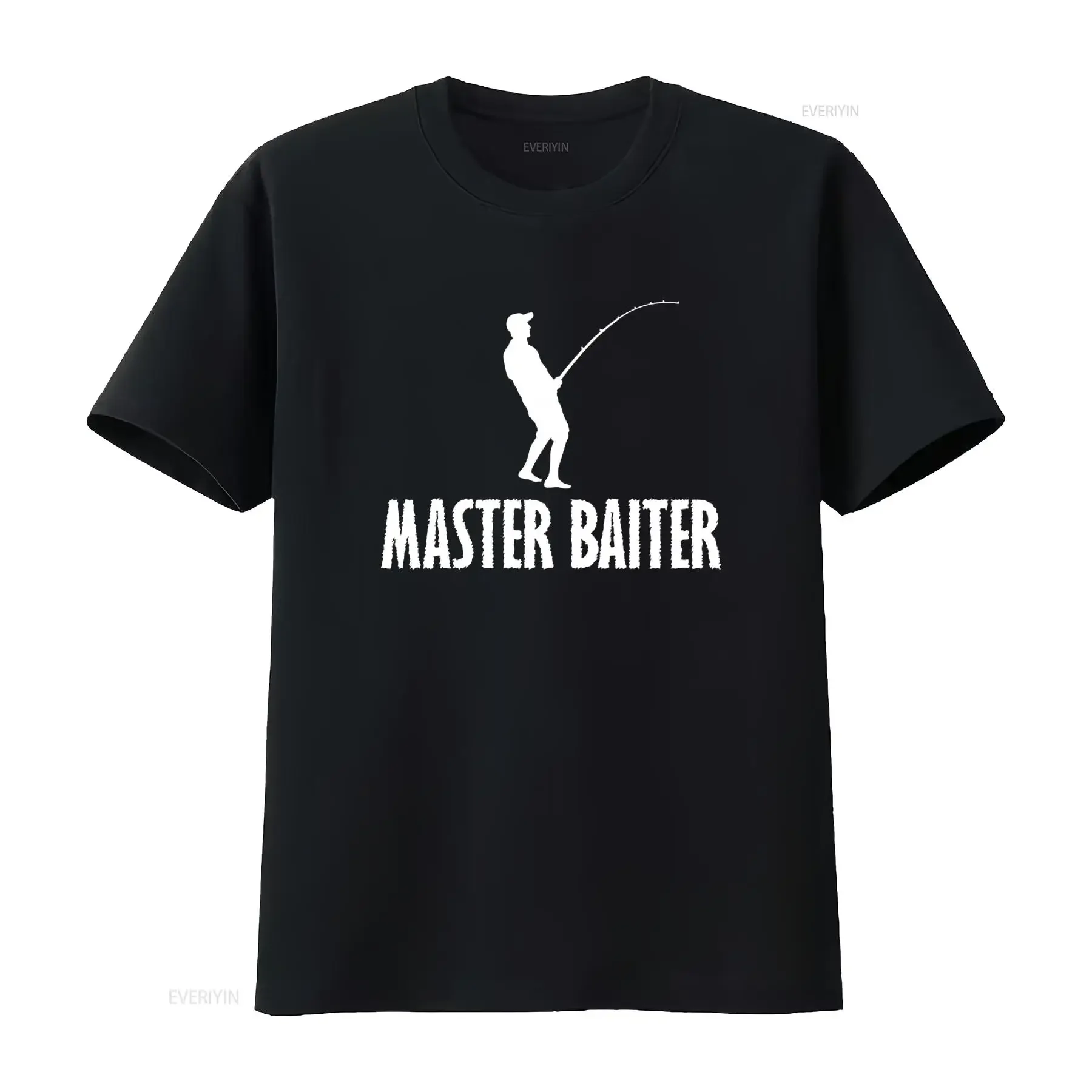 Master Baiter Fishing Themed Novelty Joke Funny Rare Christmas T Shirt vintage Washed homme Casual Versatile Soft Stretched