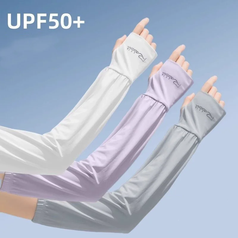 

Fashion Summer Thin Sun Protection Driving Arm Sleeves Ladies Female UV Protection Loose Ice Silk Sleeves for Women