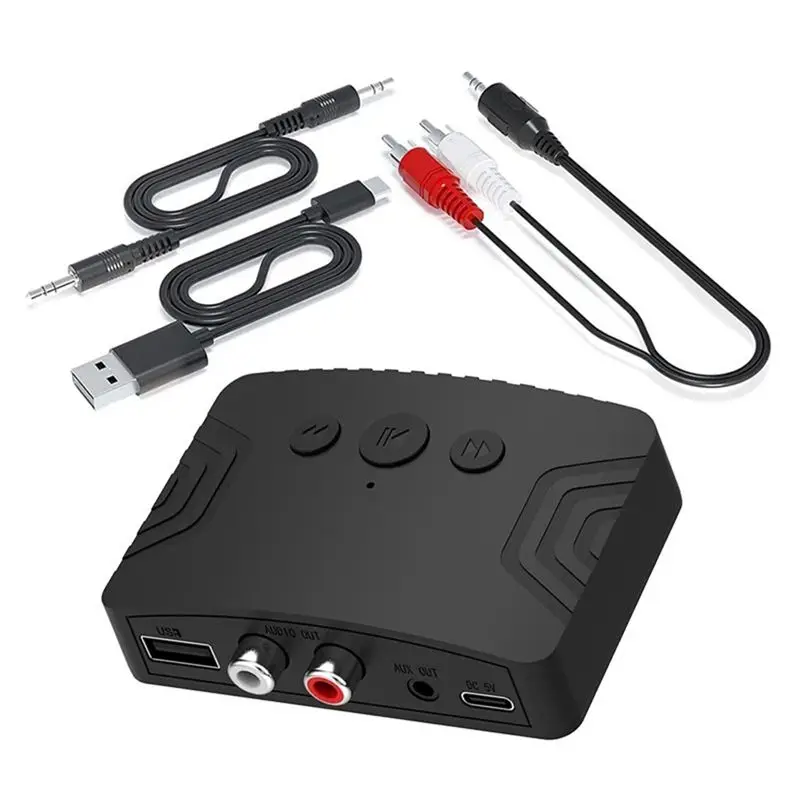 AA87 Wireless Audio Adapter Bluetooth Receiver Transmitter 3.5Mm AUX RCA USB Stereo Music Support U-Disk Play For Speaker Amplif