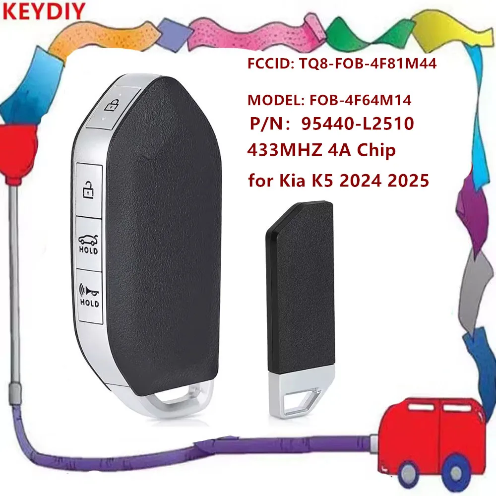 

KEYECU 95440-L2510 for Kia K5 2024 2025 433MHz 4A Chip Smart Remote Key Fob TQ8-FOB-4F61M44 5074A-FOB4F61M44