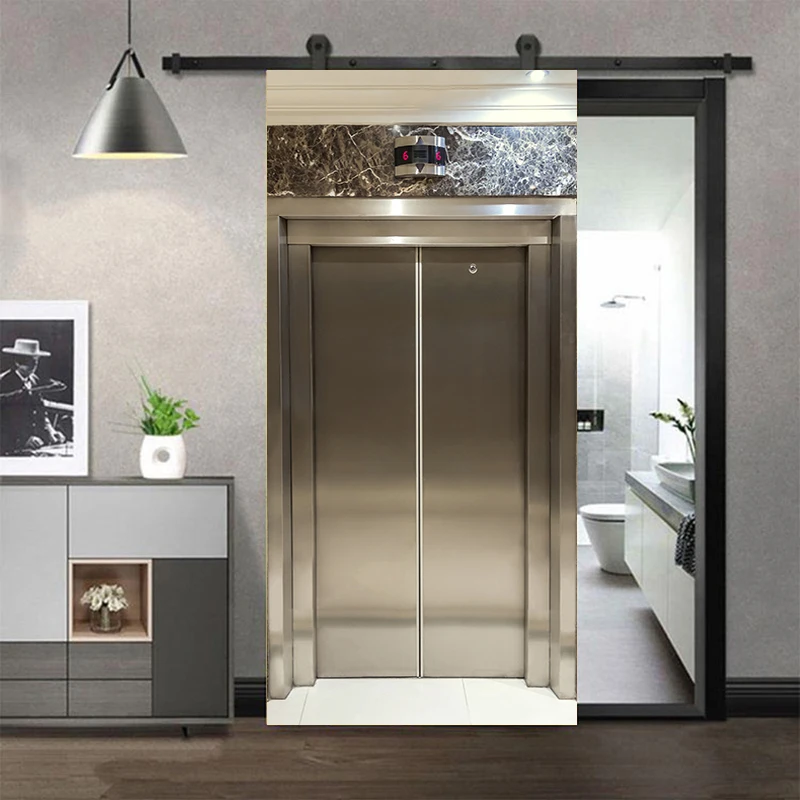 Abstract the Elevator Door Stickers Wallpaper Industrial Style PVC Self-adhesive Bedroom Decor Mural Poster