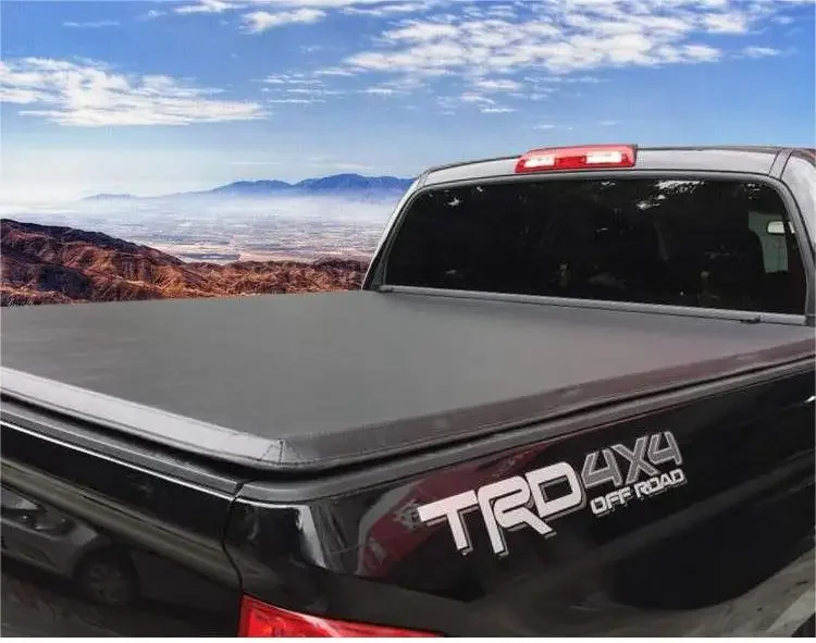 Black Tonneau Cover High Quality 4x4 Pickup Truck Bed Cover Soft Tonneau Roll-up Bed Cover For  Ford F150 2015+