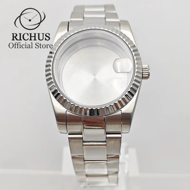 

RICHUS 36mm/39mm Brushed Sapphire Glass Case Fit NH35 NH36 NH34 ETA2824 2836 PT5000 Miyota8215 821A Mingzhu DG2813 3804 movement