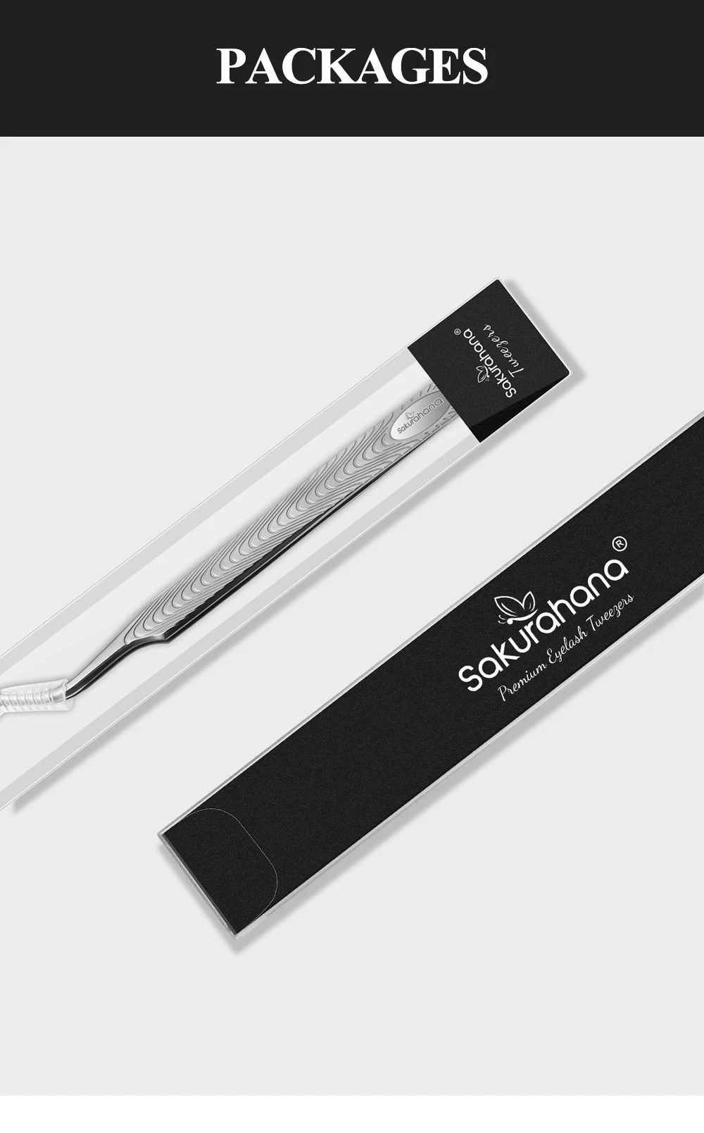 SAKURAHANA Antistatische Wimpernpinzette, professionelles, hochpräzises Volumenverlängerungs-Anti-Rutsch-Make-up-Werkzeug aus Edelstahl – Detail 11