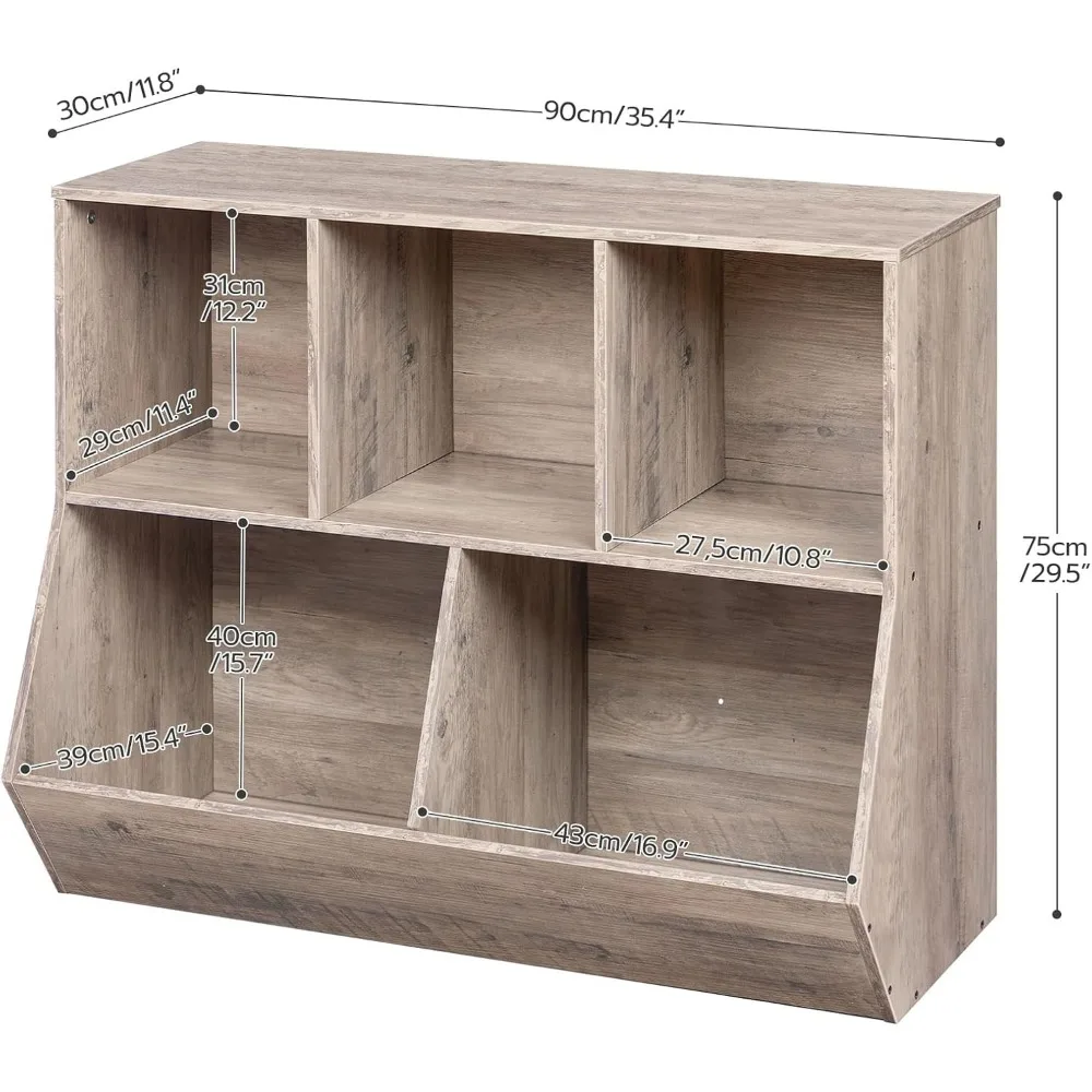Półka na książki dla dzieci HOOBRO, podnóżek regału, schowek na zabawki, półka na zabawki dla dzieci, szafka do przechowywania zabawek 35,4" L, pasuje