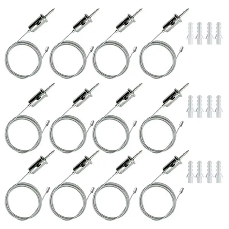 [NEW!A08R】 Hexagon Garage Lights 30 Pack Suspension Cables Kit Hex Honeycomb Light Connectors Steel Hanging Chains 1 Meter/3.28