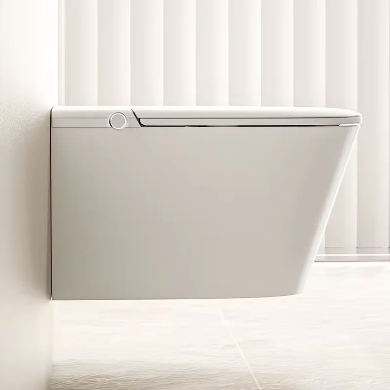 Современный настенный белый подвесной интеллектуальный унитаз, автоматический керамический унитаз, умный унитаз с резервуаром для воды