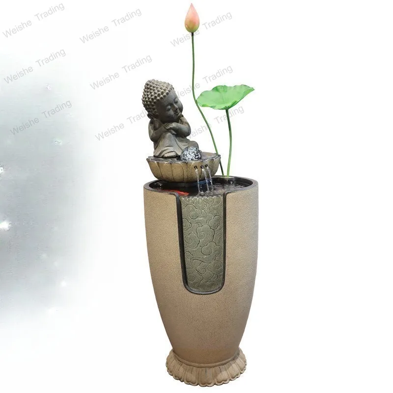 

Декоративный фонтан с циркулирующей водой для аквариума, для гостиной, рядом с тумбой под телевизор, в сочетании с напольным ландшафтным декором.