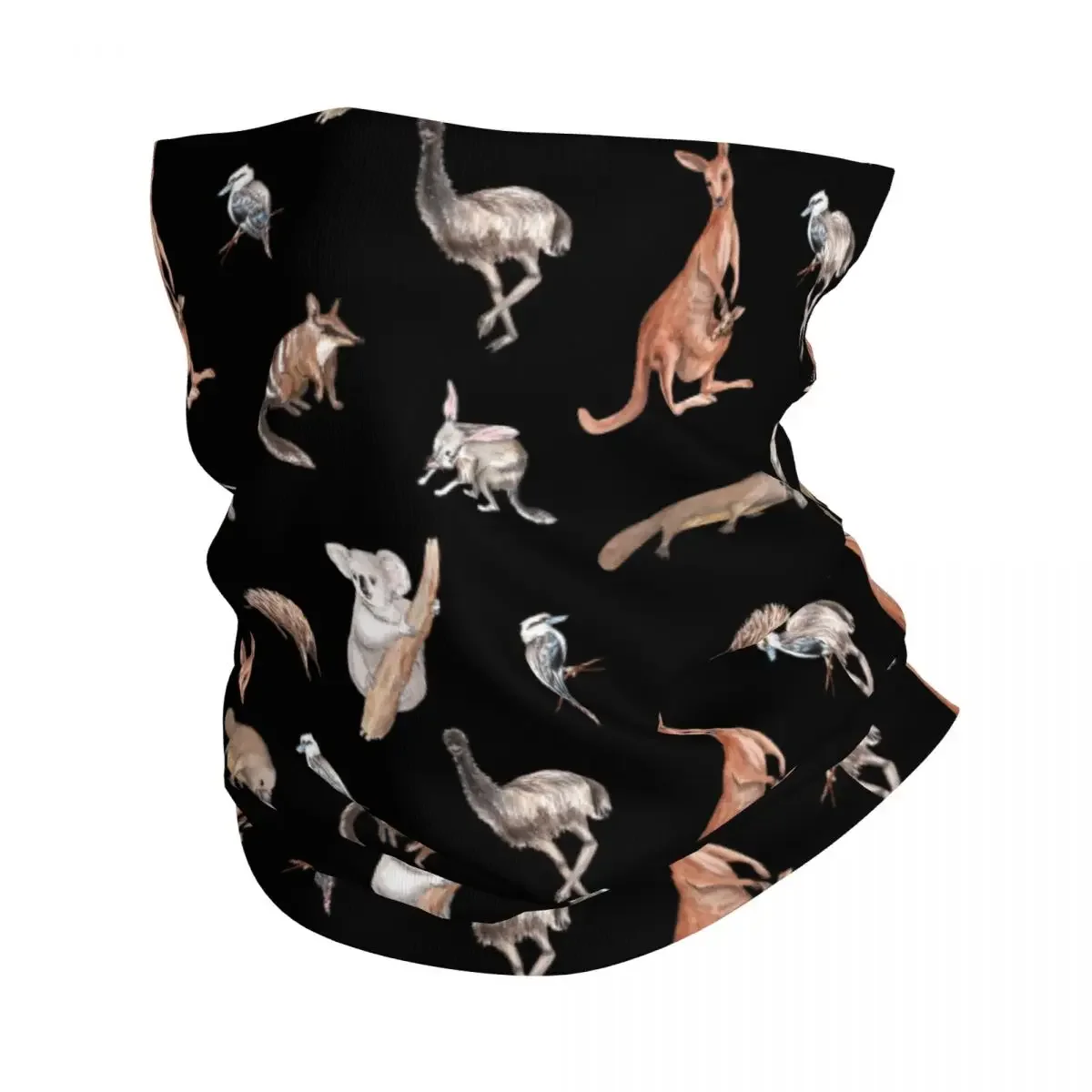 Australian Cartoon Kangaroo Bandana Neck Gaiter Printed Wild Animal Balaclavas Face Scarf Headband Hiking for Men Windproof