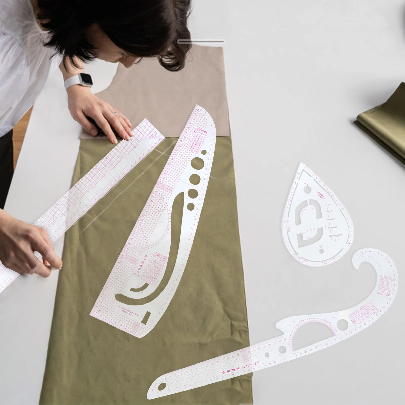 

1 комплект, многофункциональная линейка для резки образцов одежды, легкий измерительный инструмент для шитья для изготовления рисунков своими руками, лоскутная строчка