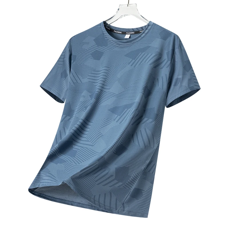 Male Running T-shirt Summer Breathable Wear-Resistant Fitness Sports T-shirt Outdoor Lightweight Jogging Gym Training Sportswear image 4
