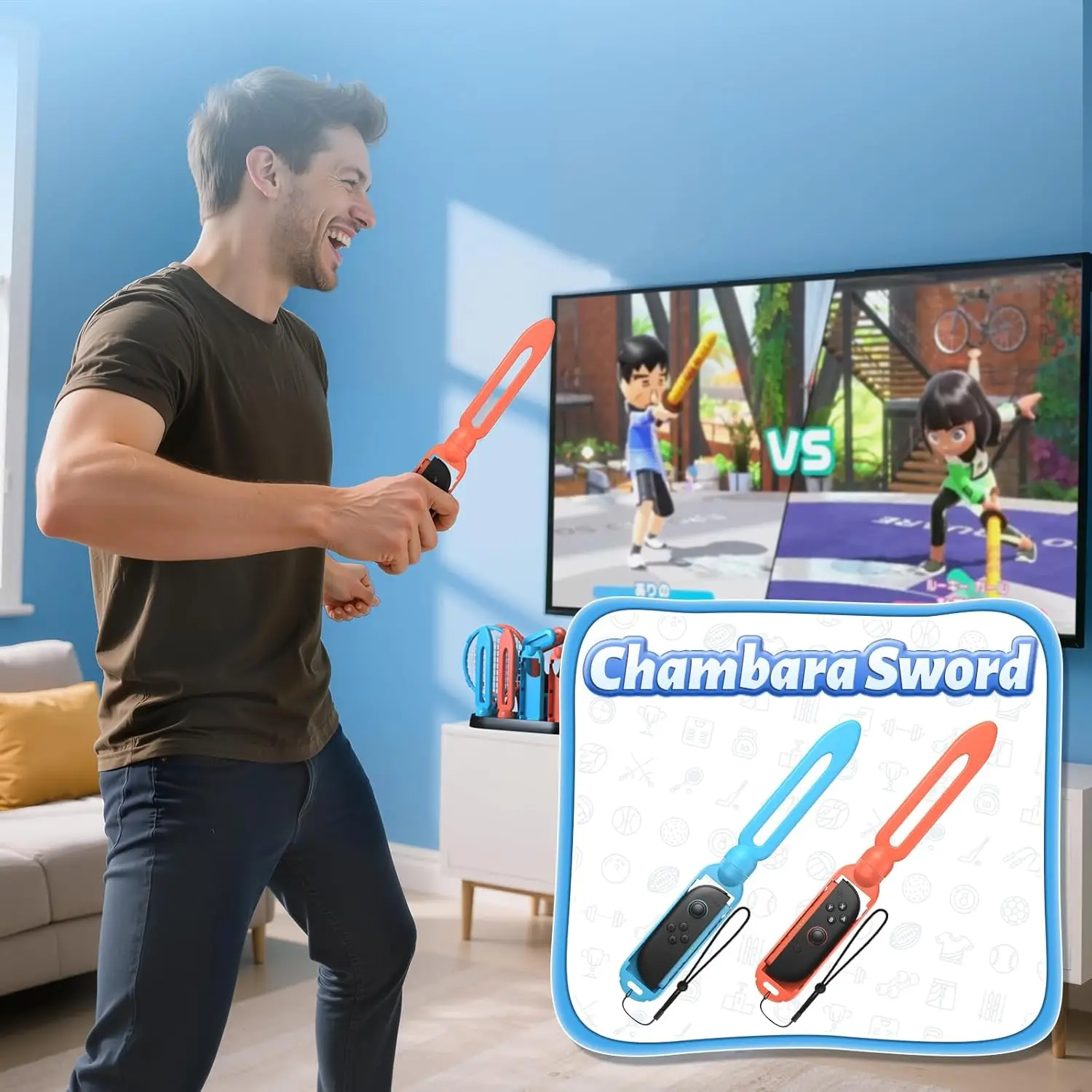 19 in 1 All In One Switch 2 Sports Accessories Bundle for Switch2 Game Kit Golf Club Tennis Racket Wrist Strap Travel Bag Case