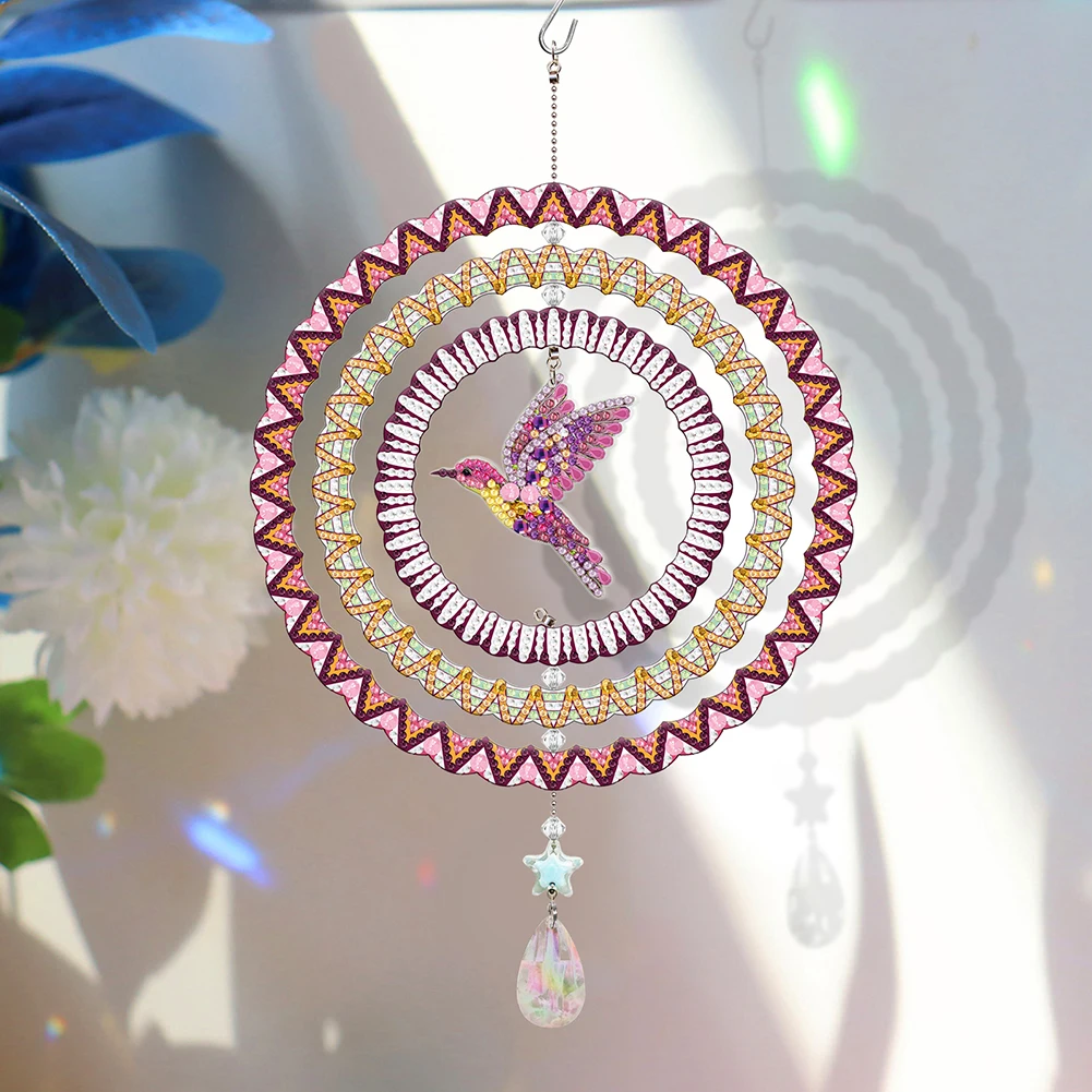 Suncatcher Hummingbird Diamond Painting Hanging Decor Smiley Snowflake Diamond Painting Art Pendant Christmas Home Windows Decor